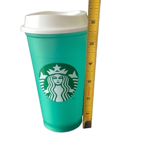 Pre Owned Starbucks 2013 Green Reusable Tumbler Siren Logo 16oz Coffee Cup Mug - Picture 11 of 12